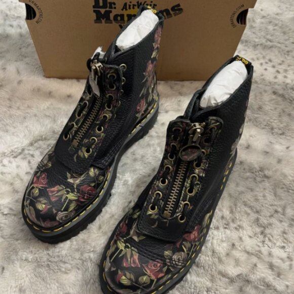 DR. MARTENS SINCLAIR DECAYED ROSES LEATHER PLATFORM BOOTS MSRP$280 Most Beloved - Picture 10 of 16